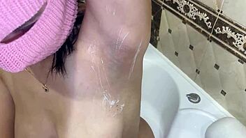 Epilation of armpits with epilator and depilation