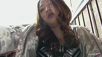 japanese crotchless blowjob and squirt