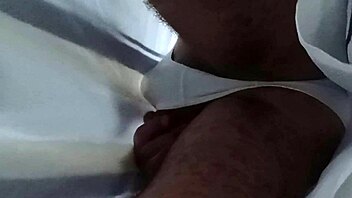 Married man makes trans woman cum on train
