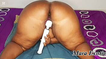 Fat Ass Ebony Double Toy Squirting Masturbation Mara Exotic