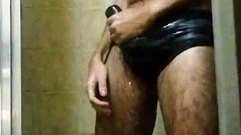 Skinny brazilian masturbates in shower until orgasm