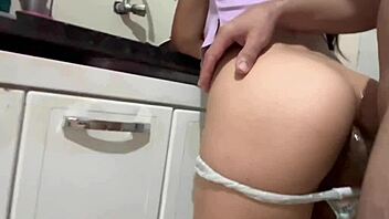 fucking the bosss ass on kitchen sink