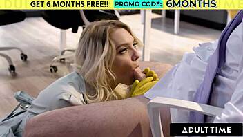 adult time - sexy office maid kenna james teases overworked married boss for sneaky anal affair