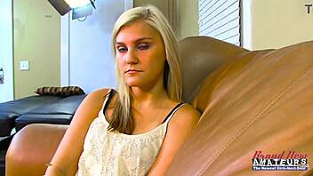 Olyssia bailey tiny tattooed blonde coeds share deepthroat fun