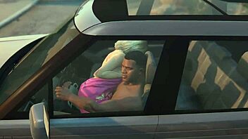 in gta 5 franklin receives friendly service from a helpful female character during play