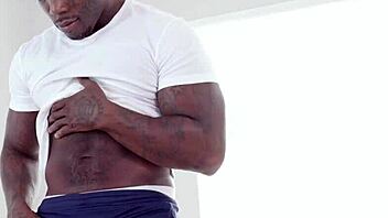 boschi pope flexes tattooed body stroking thick dick