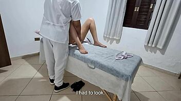 Doctor examines patient ass and eats it