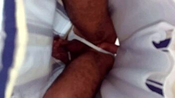 Married man makes trans woman cum on train