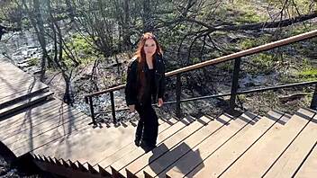 Wild Encounter Ginger Beauty Red Hair Gives An Extreme Public Blowjob In The Woods