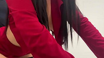Busty Babe Gets Standing Creampie In Office Bathroom