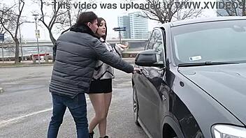 Playful babe repays car debt with dp threesome