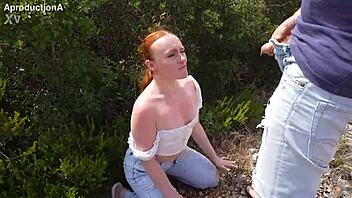 drinking pee and wetting jeans twice outside