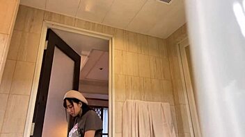 Petite Japanese student enjoys intense private session