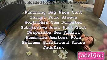 submissive slut showered with money make it rain