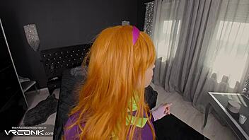 horny redhead daphne anal in scooby cosplay