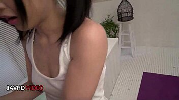 young brunette doll takes asian cum all over her face