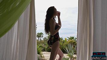 flexible petite model poses nude