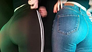 twins scratch deep and slow in sexy leggings