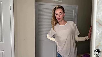 Beautiful blonde gets double penetrated hard in rough bedroom session