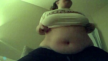 undressing and playing with my belly