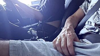 Driver stops vehicle outdoors for passenger interaction