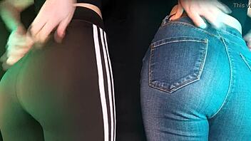 twins scratch deep and slow in sexy leggings