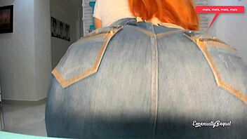 Sexy latina mary jane cosplays and twerks in jeans