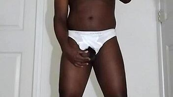 My first time masturbating since august in white underwear