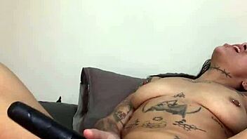 French cutie uses huge dildos for anal and squirt in private