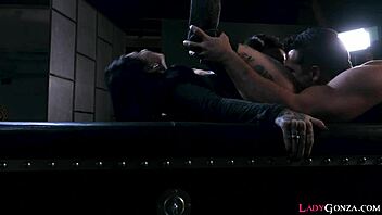 stud tonguing angela whites yummy clit while he works the buttplug into her asshole