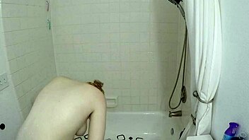 annie archer gives wet pov blowjob and deepthroat in shower