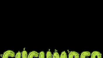 Cucumber play with big breast ebony beauty