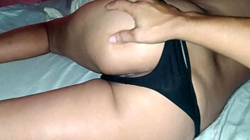 Morning fun with latina after neighborhood party outdoors