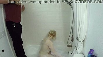 annie archer gives wet pov blowjob and deepthroat in shower