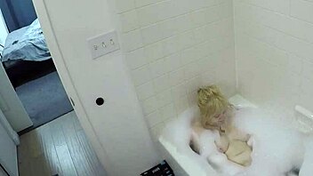 annie archer gives wet pov blowjob and deepthroat in shower
