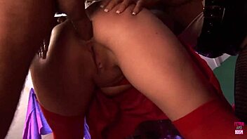 milf in vampire costume fucks visiting couple