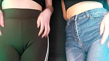 twins scratch deep and slow in sexy leggings