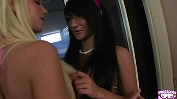 a couple of lesbians bang lucky guy outdoors
