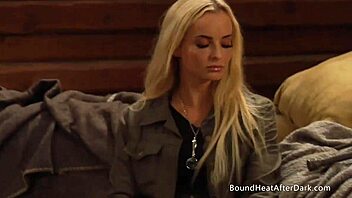 bound big natural tits lesbian slave whipped hard in garage