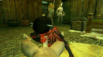 skyrim succubus gives pov blowjob to monster cock
