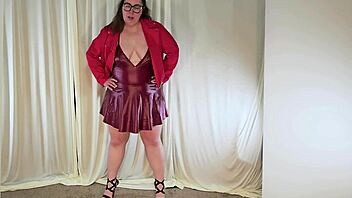 Tall bbw tempting in leather try on haul