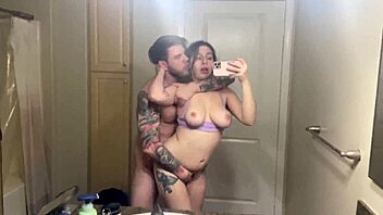 amateur bathroom hookup - horny slut gets pussy pounded by steve rickz