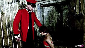 slim redhead with fake tits fucked hard in bdsm