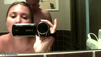 sex in the toilet and creampie in wet pussy