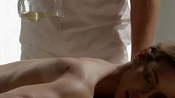 blonde enjoys massage and connection
