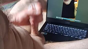 Giving a big cum tribute on camera