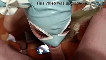 Milf with blonde pigtails gives pov blowjob