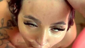 Brazilian babe gives the best sloppy blowjob ever