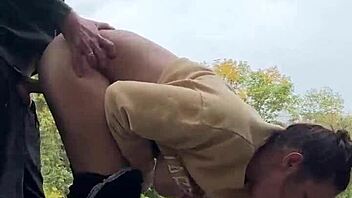 fucked milf outside and pissed on her feet