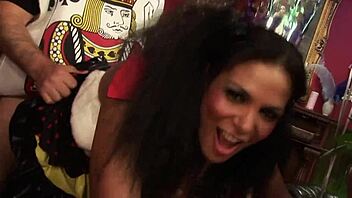 Great orgy during a cosplay party with wild group action